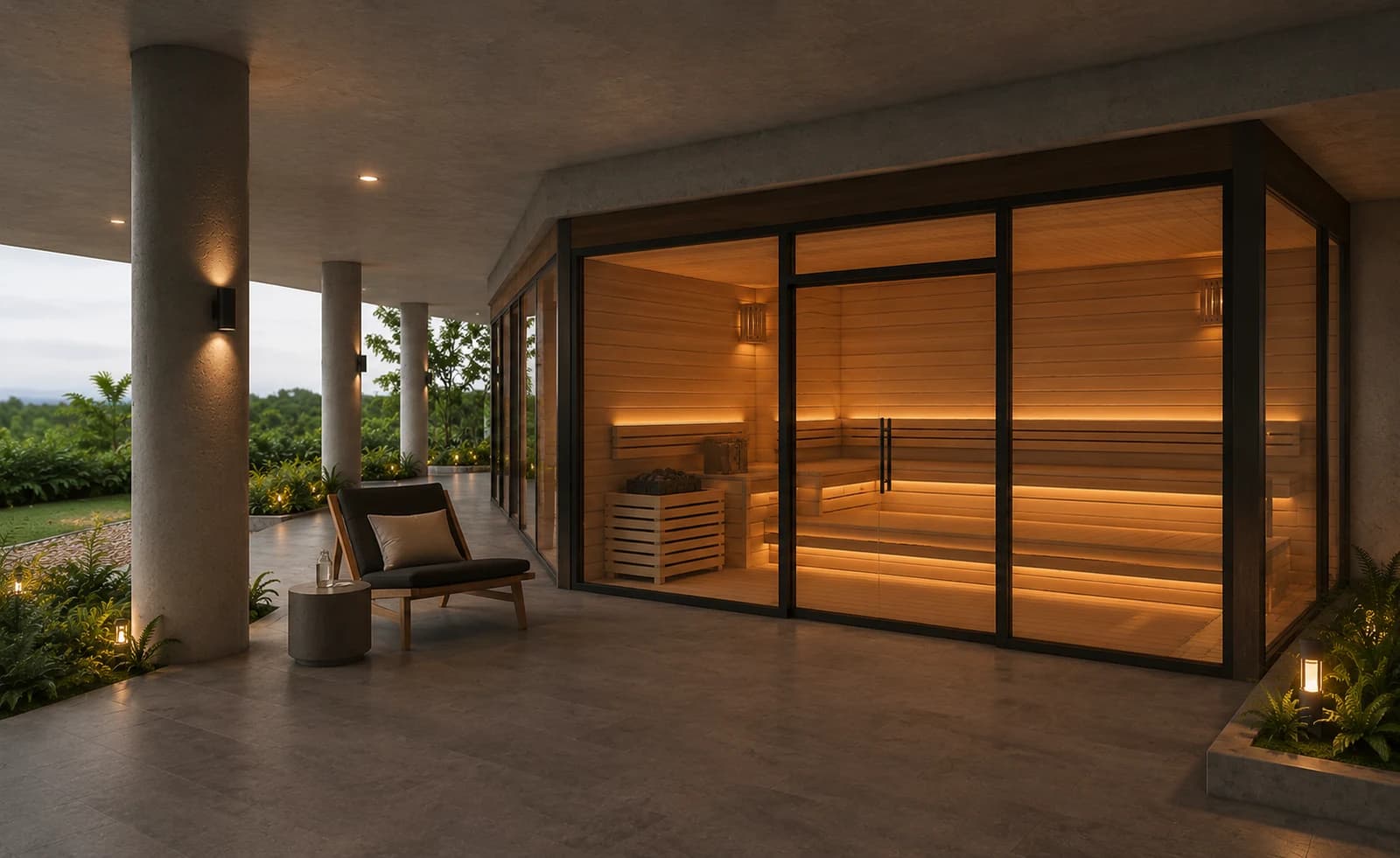 Project visualisation of a proposed sauna and wellness area