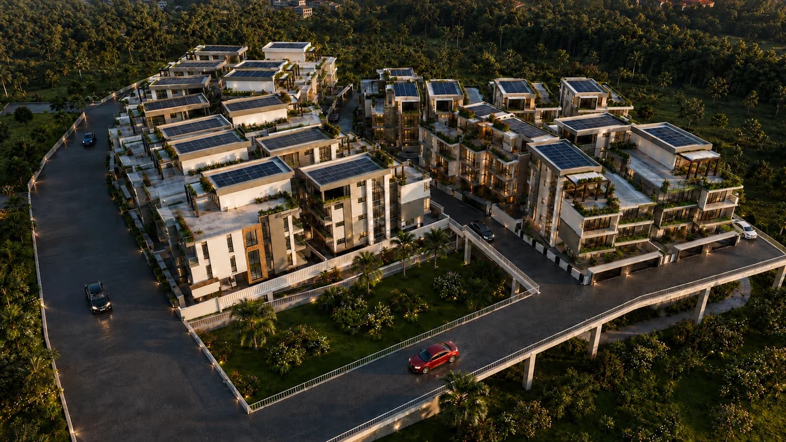 Aerial visualisation of Royal Crest Estate