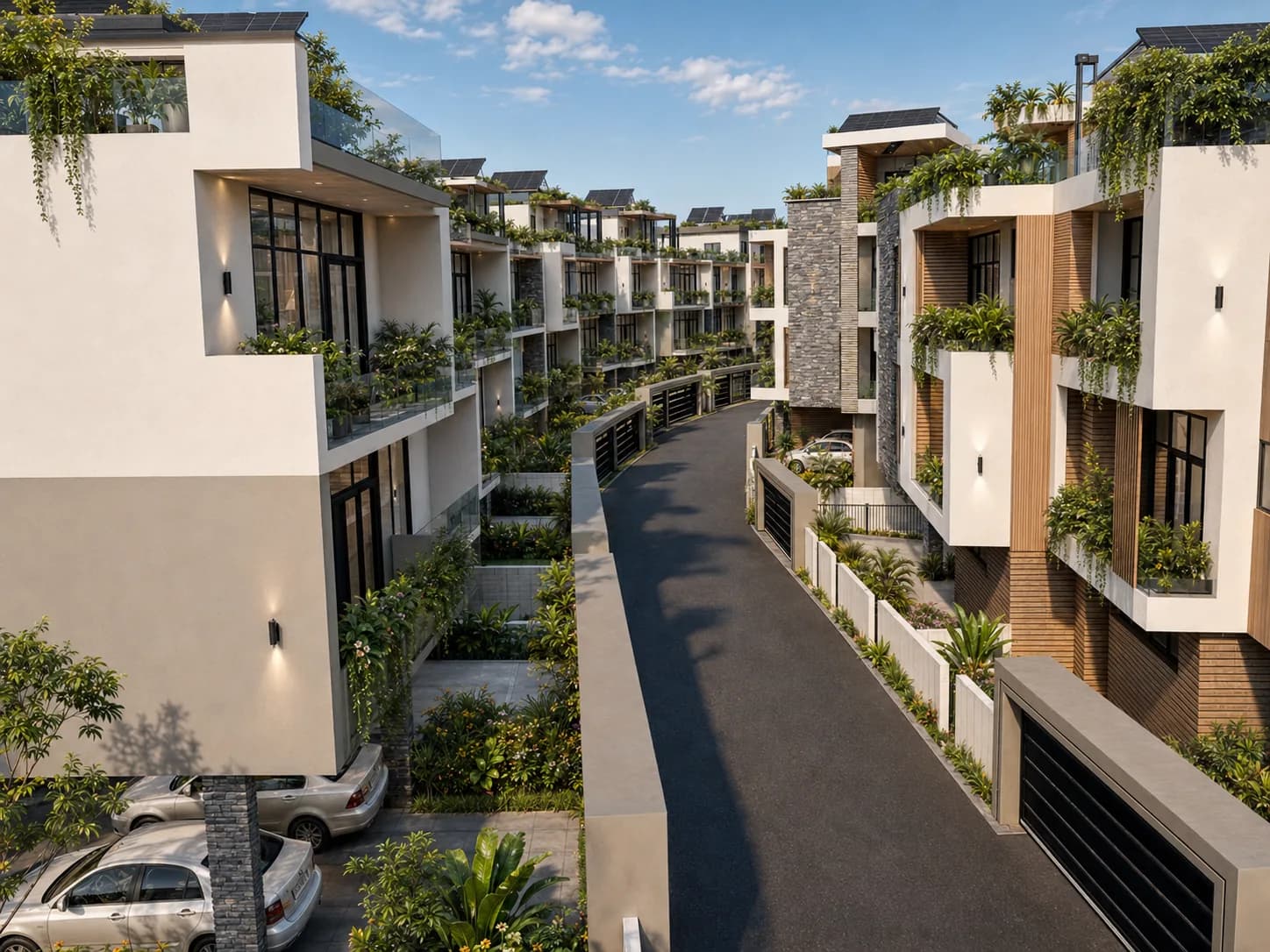 Architectural visualisation of a proposed internal street at Royal Crest Estate