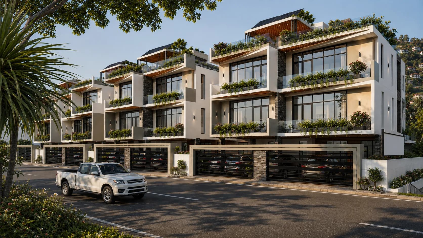 Architectural visualisation of homes at the Royal Crest Estate arrival